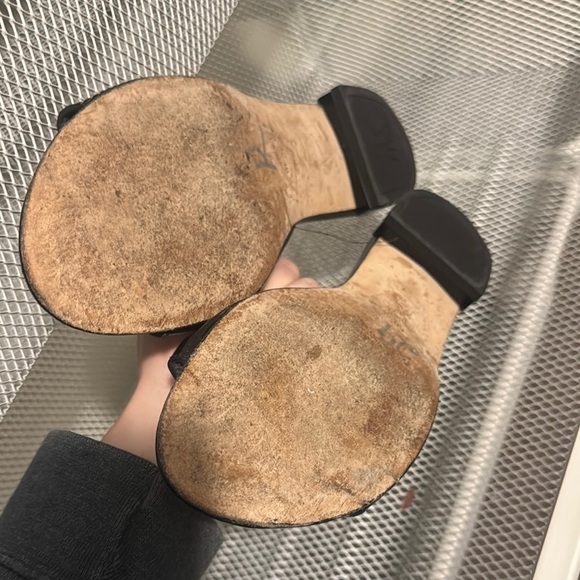 Stuart Weitzman Odeon Patent Leather Black Buckle Slide On Sandal - Picture 3 of 5